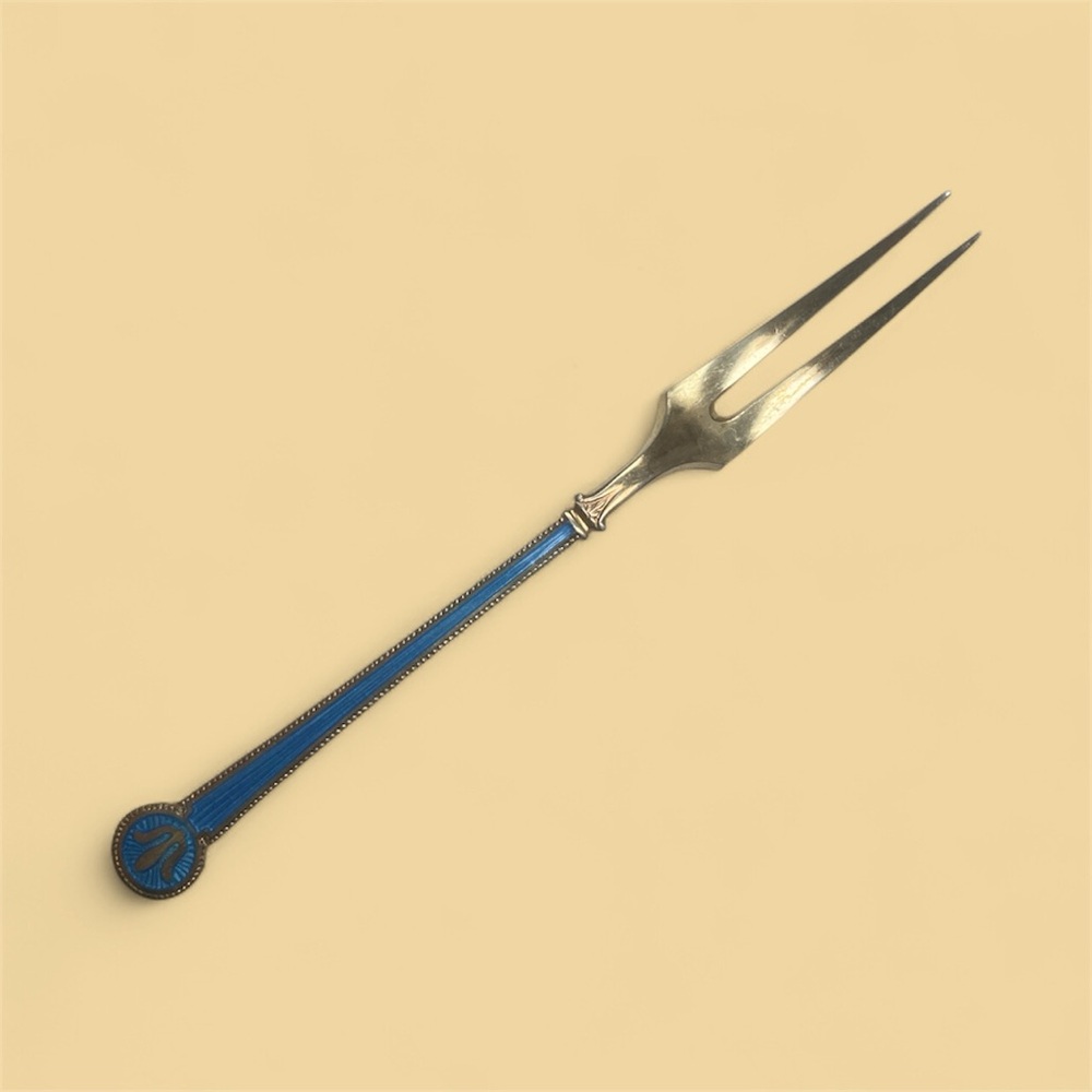 David Andersen Sterling and enamel pickle fork